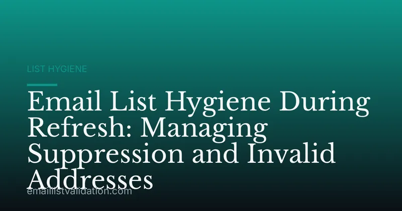 Email List Hygiene During Refresh: Managing Suppression and Invalid Addresses
