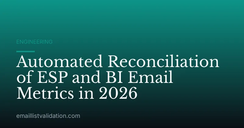 Automated Reconciliation of ESP and BI Email Metrics in 2026