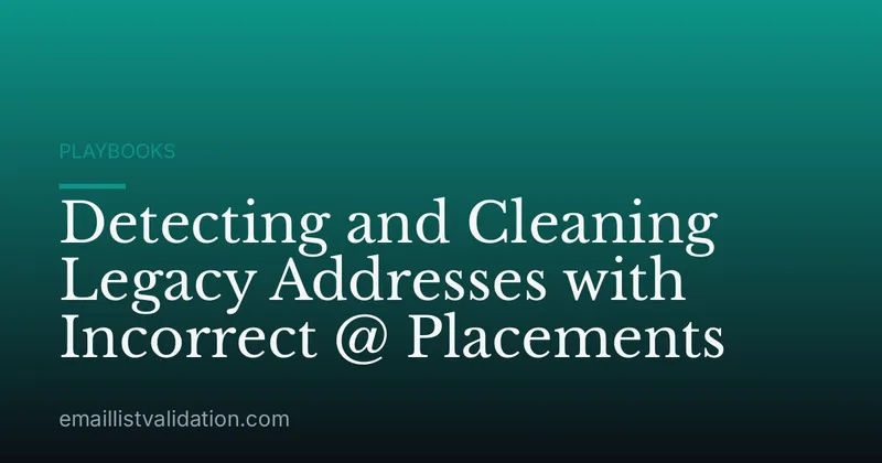 Detecting and Cleaning Legacy Addresses with Incorrect @ Placements