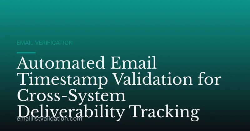 Automated Email Timestamp Validation for Cross-System Deliverability Tracking