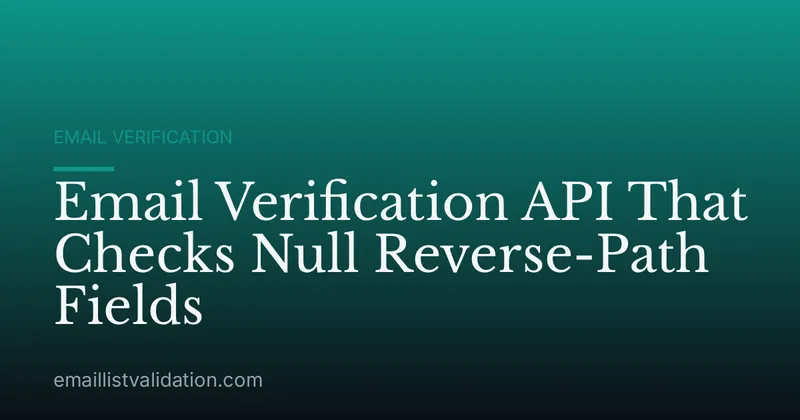 Email Verification API That Checks Null Reverse-Path Fields