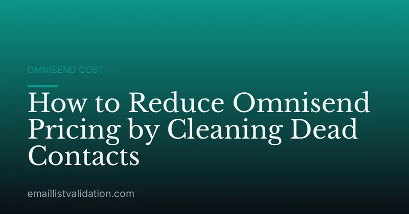 How to Reduce Omnisend Pricing by Cleaning Dead Contacts