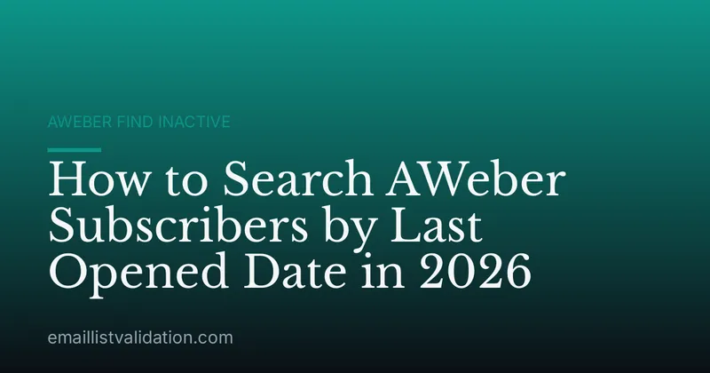 How to Search AWeber Subscribers by Last Opened Date in 2026