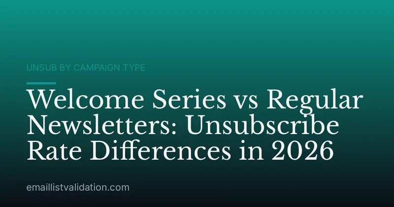 Welcome Series vs Regular Newsletters: Unsubscribe Rate Differences in 2026