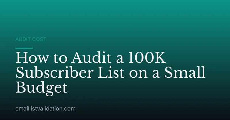 How to Audit a 100K Subscriber List on a Small Budget
