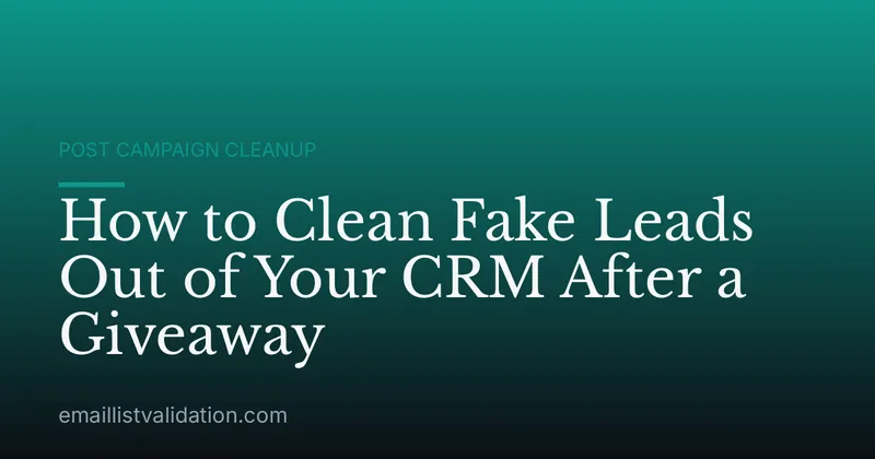 How to Clean Fake Leads Out of Your CRM After a Giveaway