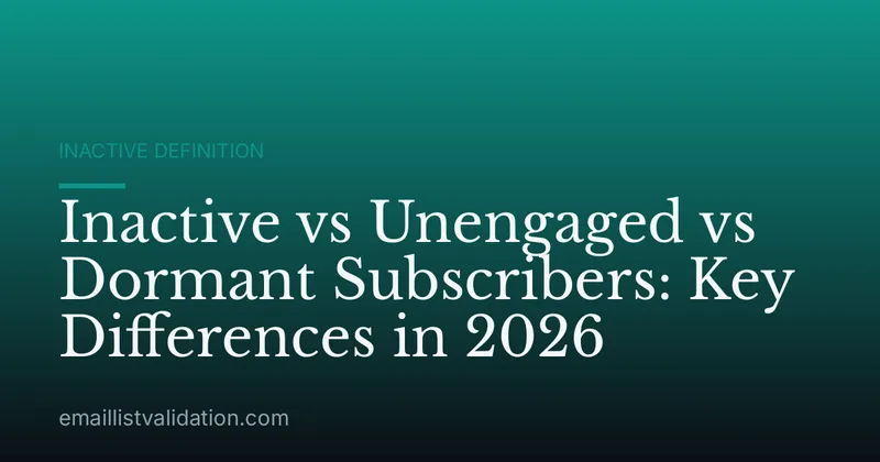 Inactive vs Unengaged vs Dormant Subscribers: Key Differences in 2026