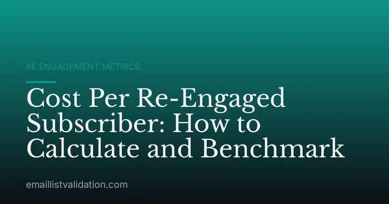 Cost Per Re-Engaged Subscriber: How to Calculate and Benchmark