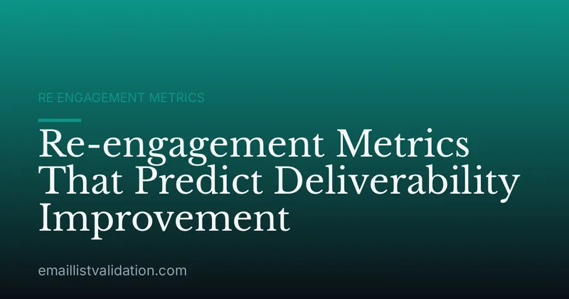 Re-engagement Metrics That Predict Deliverability Improvement