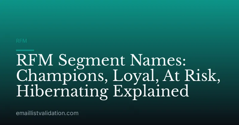 RFM Segment Names: Champions, Loyal, At Risk, Hibernating Explained