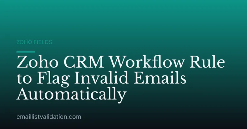 Zoho CRM Workflow Rule to Flag Invalid Emails Automatically