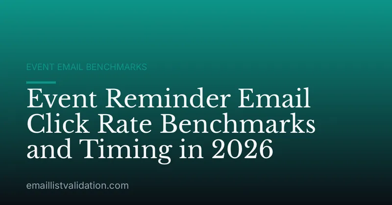Event Reminder Email Click Rate Benchmarks and Timing in 2026