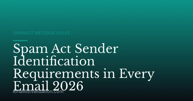 Spam Act Sender Identification Requirements in Every Email 2026