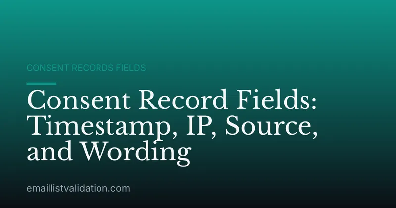 Consent Record Fields: Timestamp, IP, Source, and Wording