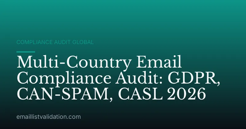 Multi-Country Email Compliance Audit: GDPR, CAN-SPAM, CASL 2026