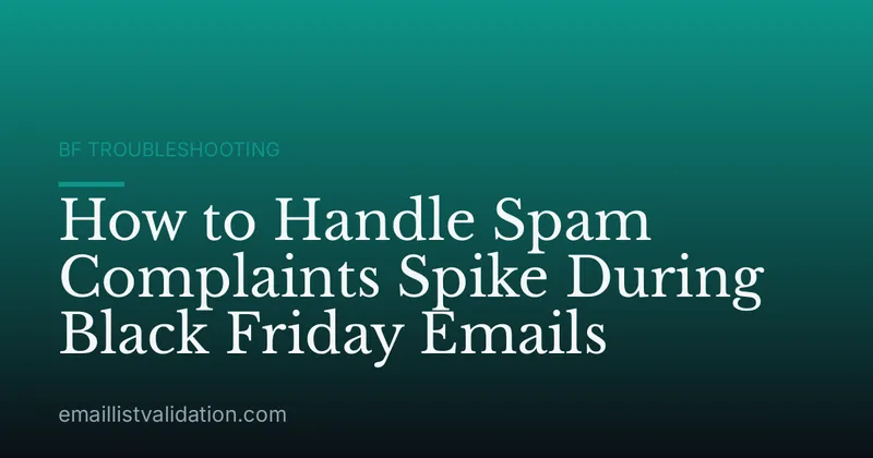 How to Handle Spam Complaints Spike During Black Friday Emails