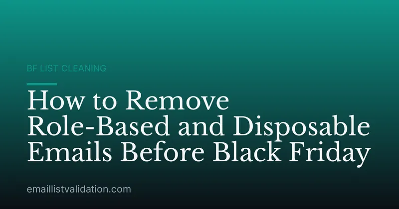 How to Remove Role-Based and Disposable Emails Before Black Friday