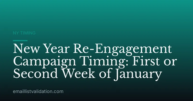 New Year Re-Engagement Campaign Timing: First or Second Week of January