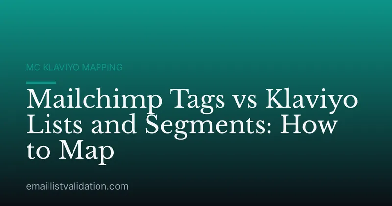 Mailchimp Tags vs Klaviyo Lists and Segments: How to Map