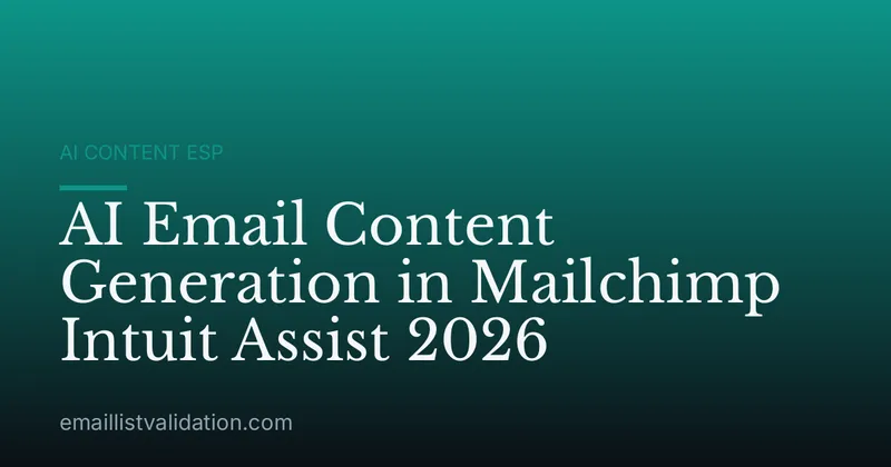 AI Email Content Generation in Mailchimp Intuit Assist 2026