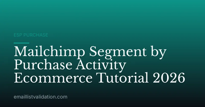 Mailchimp Segment by Purchase Activity Ecommerce Tutorial 2026