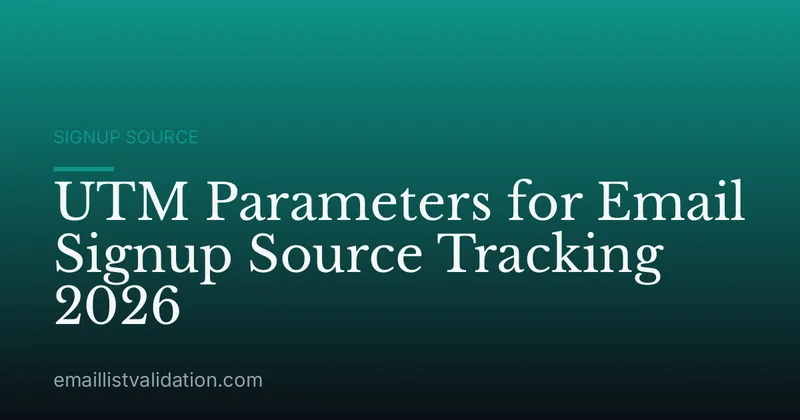 UTM Parameters for Email Signup Source Tracking 2026
