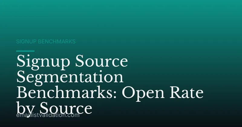 Signup Source Segmentation Benchmarks: Open Rate by Source