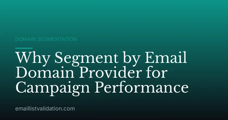 Why Segment by Email Domain Provider for Campaign Performance
