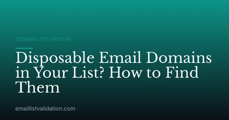 Disposable Email Domains in Your List? How to Find Them