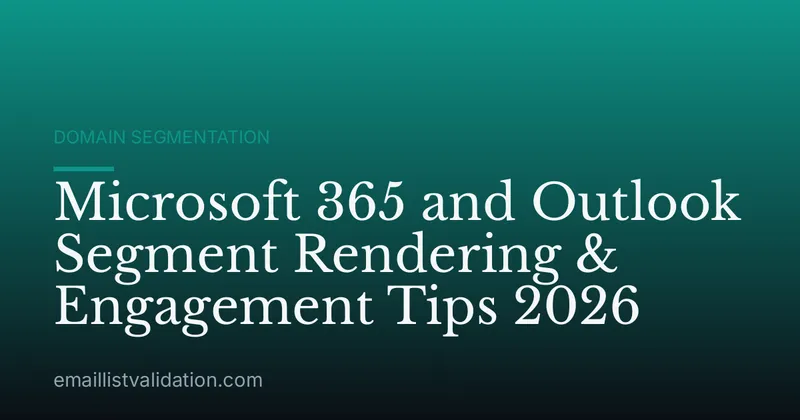 Microsoft 365 and Outlook Segment Rendering & Engagement Tips 2026
