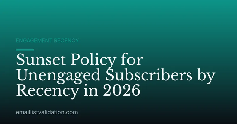 Sunset Policy for Unengaged Subscribers by Recency in 2026