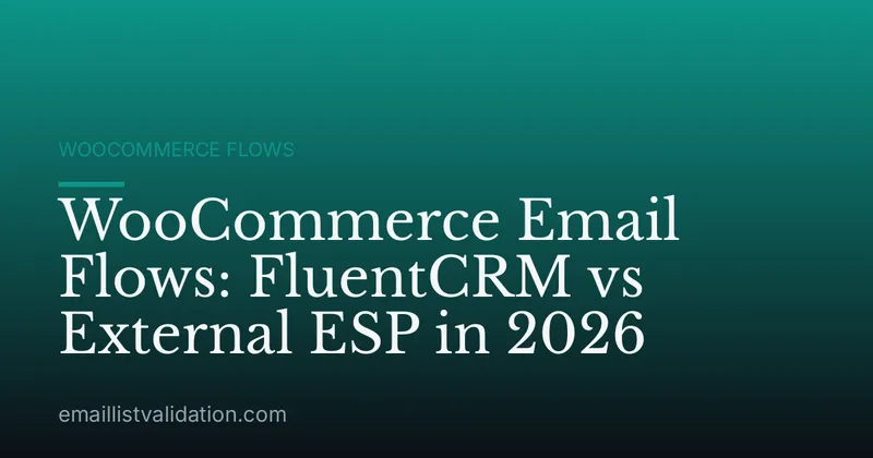 WooCommerce Email Flows: FluentCRM vs External ESP in 2026