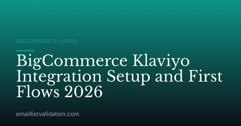 BigCommerce Klaviyo Integration Setup and First Flows 2026