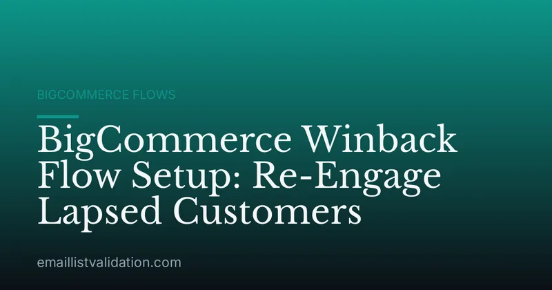 BigCommerce Winback Flow Setup: Re-Engage Lapsed Customers