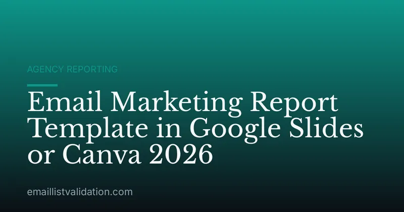 Email Marketing Report Template in Google Slides or Canva 2026