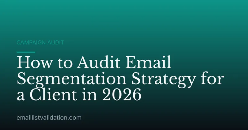 How to Audit Email Segmentation Strategy for a Client in 2026