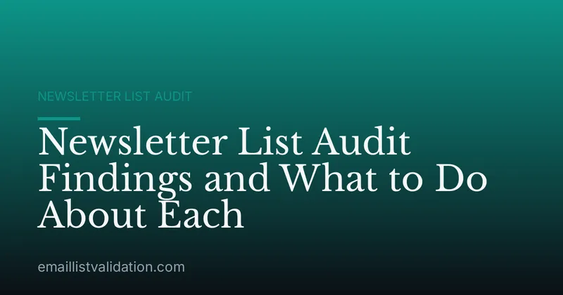 Newsletter List Audit Findings and What to Do About Each