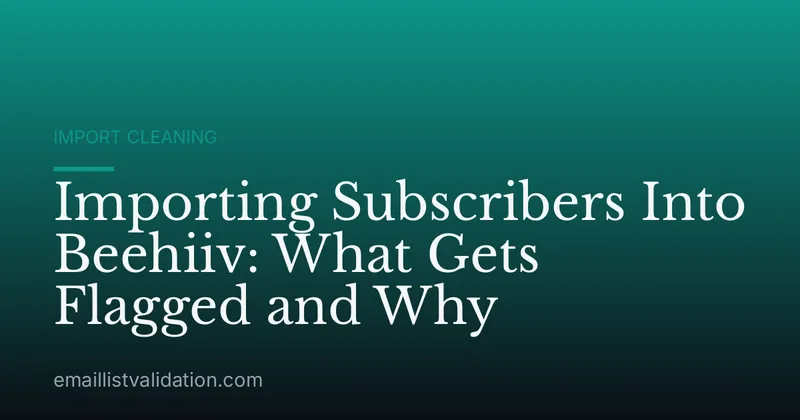 Importing Subscribers Into Beehiiv: What Gets Flagged and Why