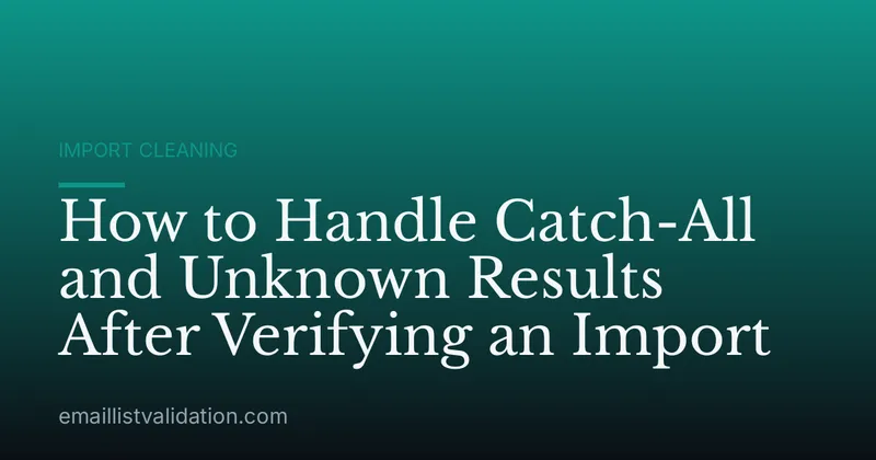 How to Handle Catch-All and Unknown Results After Verifying an Import