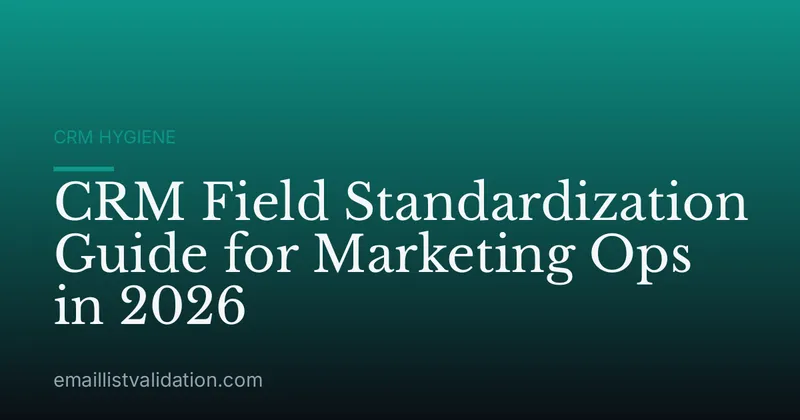 CRM Field Standardization Guide for Marketing Ops in 2026