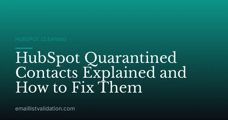 HubSpot Quarantined Contacts Explained and How to Fix Them