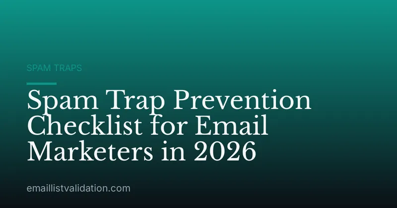 Spam Trap Prevention Checklist for Email Marketers in 2026
