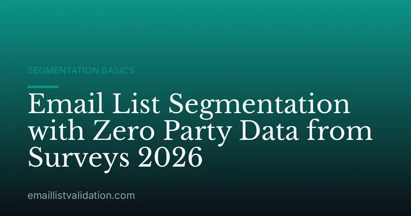 Email List Segmentation with Zero Party Data from Surveys 2026