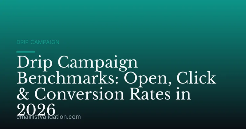 Drip Campaign Benchmarks: Open, Click & Conversion Rates in 2026
