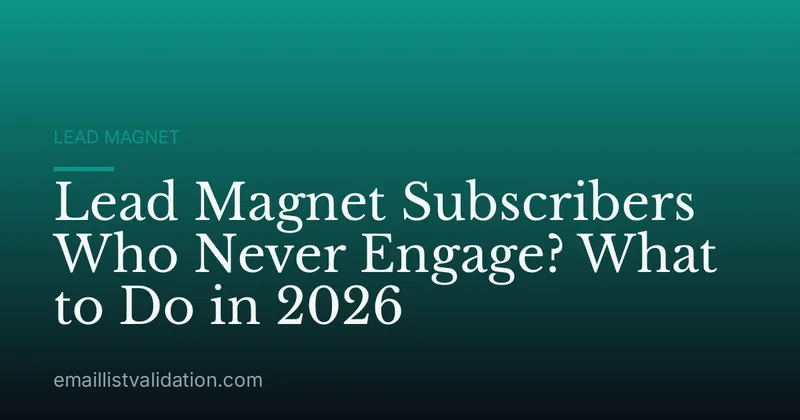 Lead Magnet Subscribers Who Never Engage? What to Do in 2026