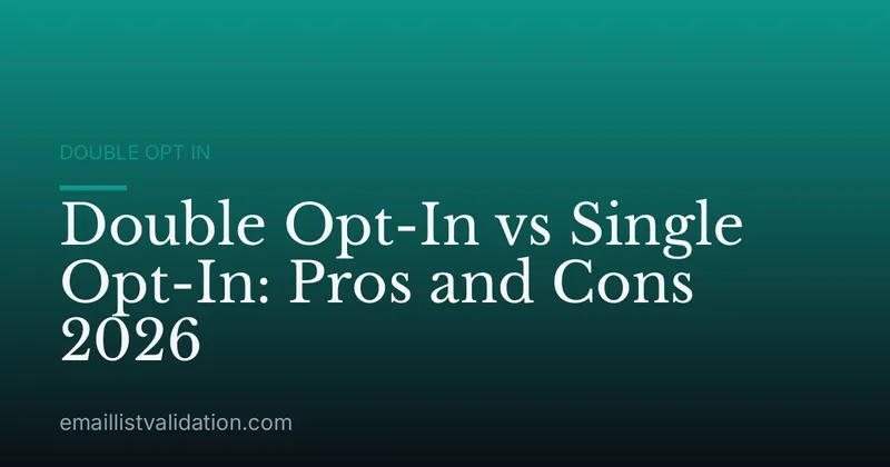 Double Opt-In vs Single Opt-In: Pros and Cons 2026
