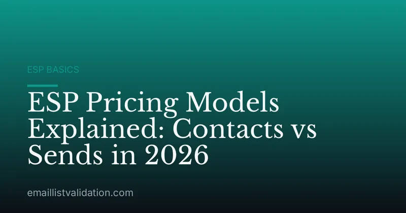 ESP Pricing Models Explained: Contacts vs Sends in 2026