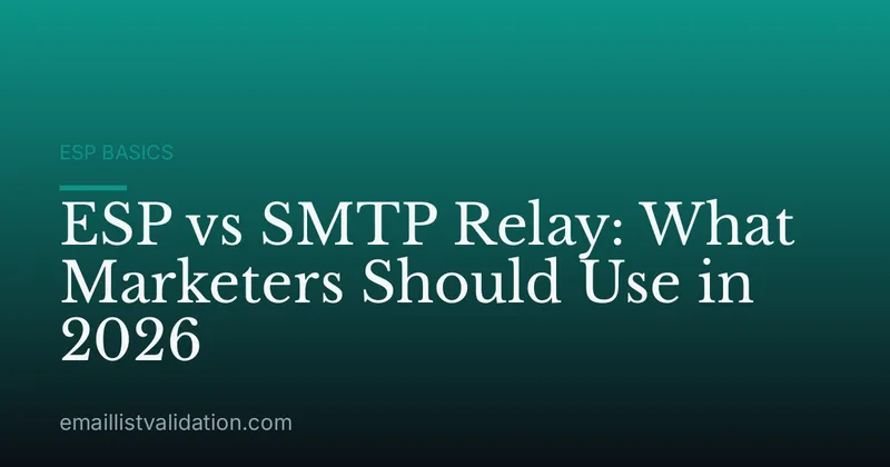 ESP vs SMTP Relay: What Marketers Should Use in 2026