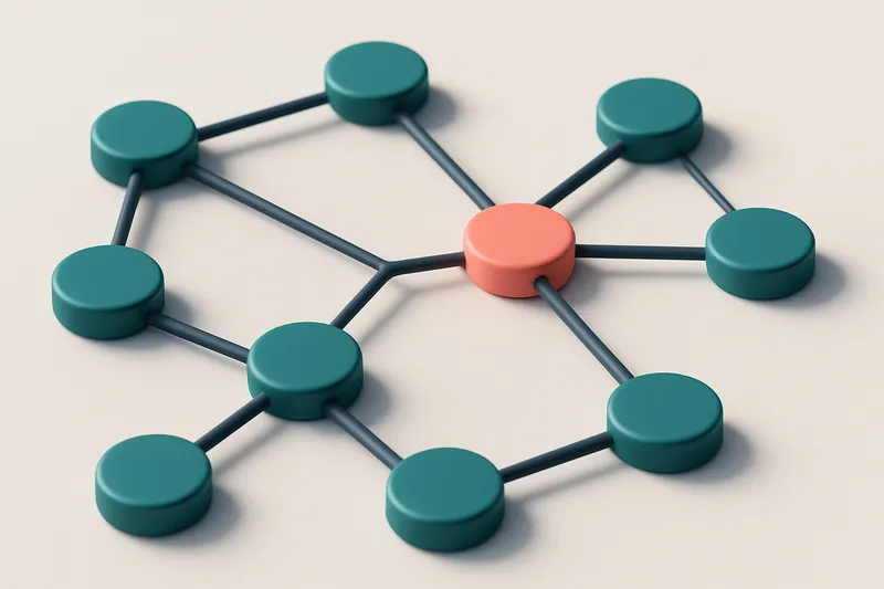 a network of small circular nodes connected by lines