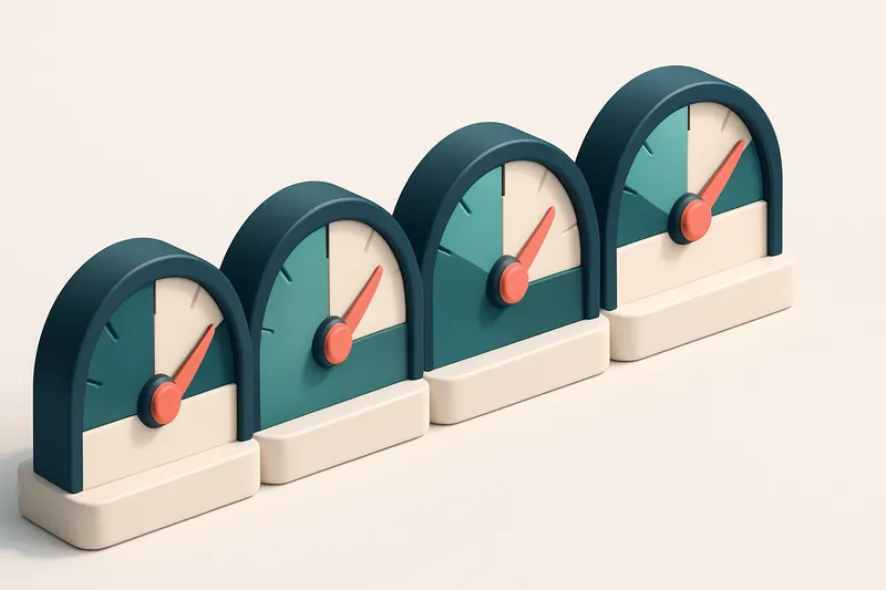 a row of four gauges labeled 'Bounce Rate', 'Deliverability', 'Engagement', 'ROI'